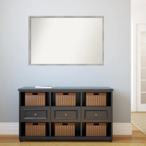 Miniatura 926 de Amanti Art Espejo de baño blanco para sobre el fregadero, 32 x 45 pulgadas, espejo de tocador rectangular blanco esbelto, marco de madera moderno