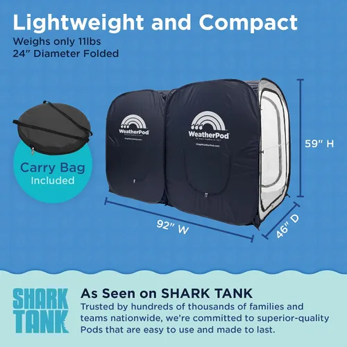 Miniatura 7 de WeatherPod® Side-by-Side™ 2-4 Person Pop-Up Sports Tent Pod - The Original Shark Tank Instant Setup All-Weather Shelter for Outdoor Sports, Rain
