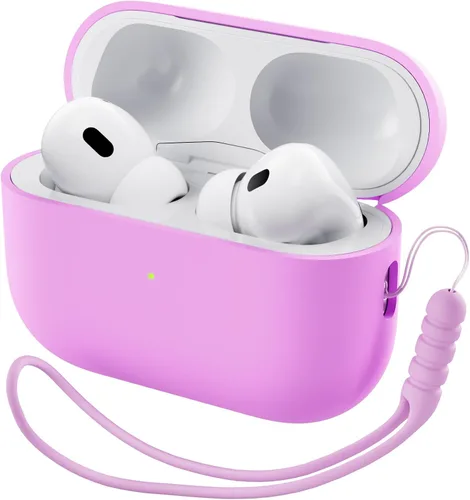 Miniatura 18 de ORNARTO Funda compatible con AirPods Pro 2 2022, silicona híbrida protectora completa para AirPods Pro de 2ª generación, cubierta frontal LED Azul