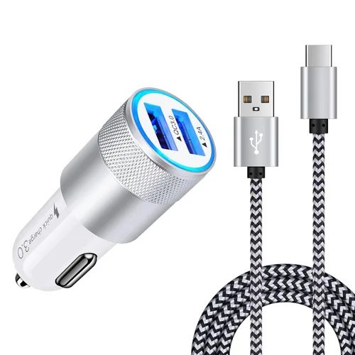 Miniatura 9 de [5.4A/30W] Cargador rápido de coche tipo C cable de 6 pies compatible con Moto G10 G9 G8 G7 Power Plus Play, Edge/G Power/Stylus/Razr/One 5G