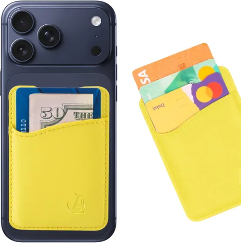 Miniatura 11 de Wallaroo Premium - Tarjetero adhesivo de cuero para teléfono celular - Para Android e iPhone - Para mujeres y hombres - Resistente con forro