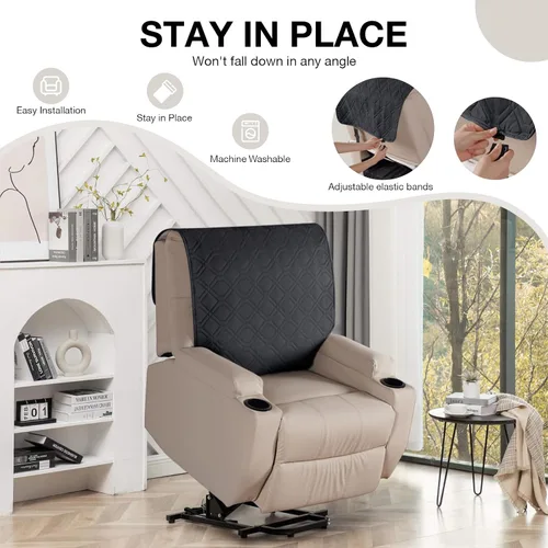 Miniatura 3 de VANSOFY Fundas para sillas reclinables, 100% impermeables, funda para respaldo reclinable, funda antideslizante para silla de perro, protector