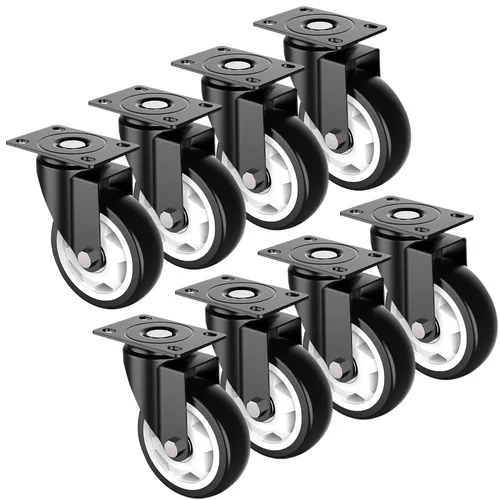 Miniatura 11 de HOLKIE Ruedas giratorias de 2 pulgadas – Resistente capacidad de 600 libras (paquete de 4) – Ruedas silenciosas de poliuretano sin freno – Ruedas