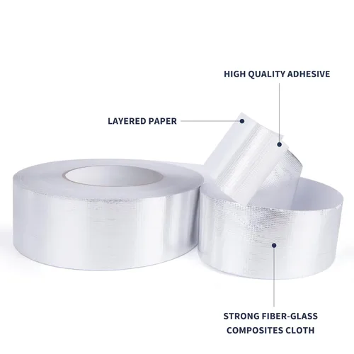 Miniatura 2 de TAPEBEAR Cinta de Protección Térmica de Fibra de Vidrio Aluminizada Cinta Fría 1 pulgada x 65 yardas, Cinta de Barrera Térmica Reflectante