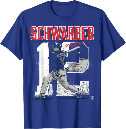 Miniatura 12 de Camiseta con número de jugador de Kyle Schwarber - Ropa, Azul / Patchwork, S