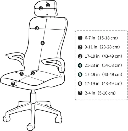Miniatura 2 de FORCHEER Juego de fundas ergonómicas para sillas de oficina con funda para reposacabezas, repelente al agua, para silla ejecutiva de oficina
