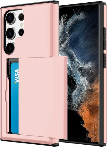 Miniatura 96 de Funda tipo cartera para Samsung Galaxy S22 Ultra con 4 ranuras para tarjetas de crédito a prueba de golpes, funda híbrida de protección reforzada