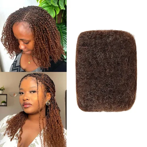 Miniatura 9 de Cabello humano afro rizado a granel para extensiones de rastas, extensiones de reparación, 1.06 oz/paquete de cabello humano rizado afro