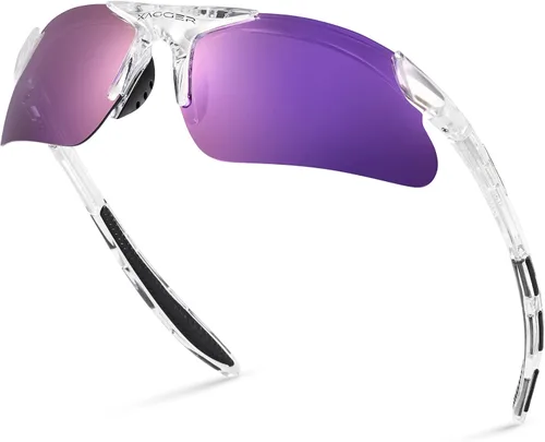 Miniatura 34 de Gafas de sol deportivas polarizadas para niños y niñas, gafas de béisbol y sóftbol, montura TR90 Negro Espejo azul hielo
