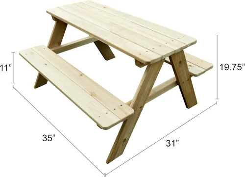Miniatura 4 de banco de madera para picnic para niños