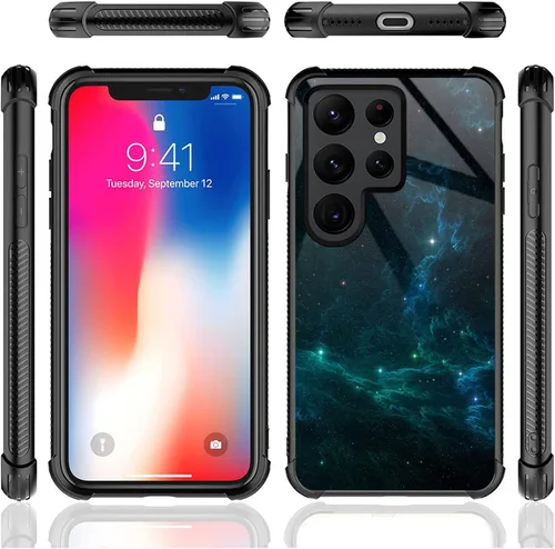 Miniatura 5 de CARLOCA Funda compatible con Samsung Galaxy S22 Ultra, increíble diseño de patrón de luz espacial nebulosa para niñas y niños, a prueba de golpes