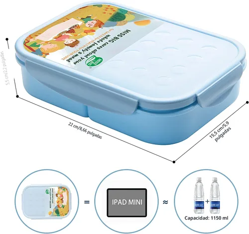 Miniatura 5 de MISS BIG® Fiambrera estilo bento,Fiambrera estilo bento para niños,Fiambrera para niños,Fiambrera para niños a prueba de fugas,Contenedores