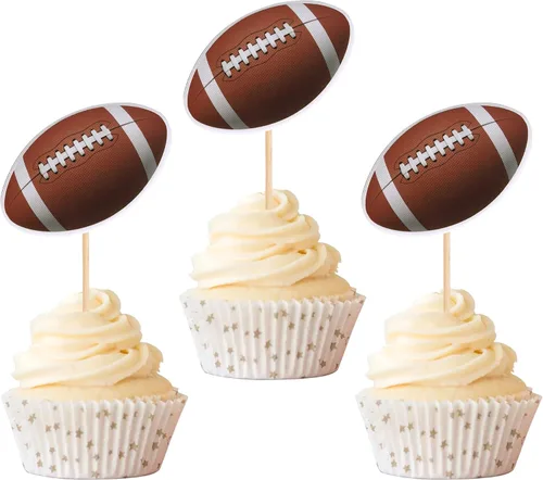 Miniatura 12 de Rsstarxi 1 paquete de decoración de pastel de fútbol americano de feliz cumpleaños, decoración de pastel de fútbol americano para amantes