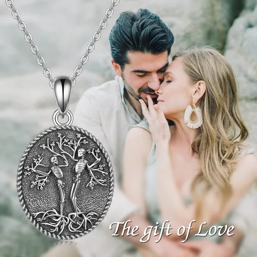 Miniatura 42 de ONEFINITY Collar de plata de ley 925 con diseño de árbol de la vida con colgante de nudo celta de concha de abulón para mujer