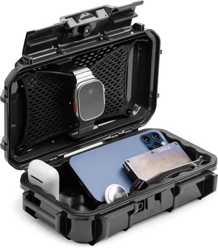 Evergreen 56 ToughBox - Caja Protectora EDC Dry Box fabricada en Estados Unidos para la organización de cámaras, teléfonos, camping, pesca, Negro