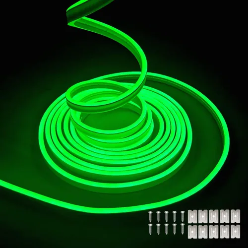 Miniatura 22 de dobestyou - Tira de luces LED de neón naranja - 16.4 pies (5 m) 12 V CC, 600 LED SMD2835, impermeable, flexible, luz de cuerda para decoración