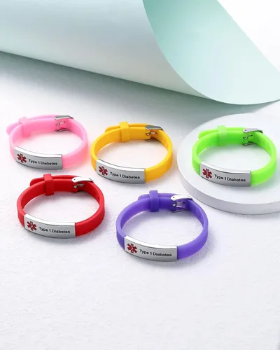 Miniatura 6 de JF.JEWELRY Pulseras de alerta médica personalizadas, pulsera de silicona para identificación médica para niños y niñas, pulseras médicas grabadas