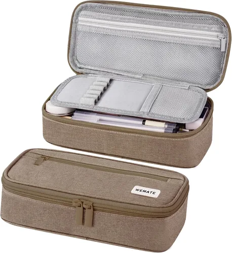 Miniatura 12 de WEMATE Estuche para lápices, organizador grande de almacenamiento para papelería, esencial para el regreso a la escuela, imprescindible para el Rosa