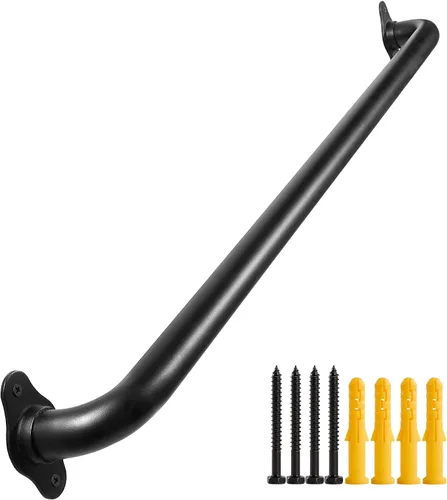 Miniatura 14 de Barandillas de mano para escaleras de montaje en pared de 12 pulgadas para interiores, pasamanos de tubo de metal de 1 pie, barandilla de seguridad