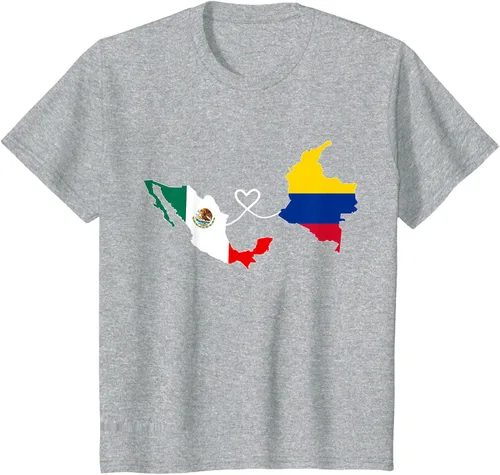 Miniatura 49 de Camiseta Half Colombian Half Mexican Flag Map DNA Mexico Colombia