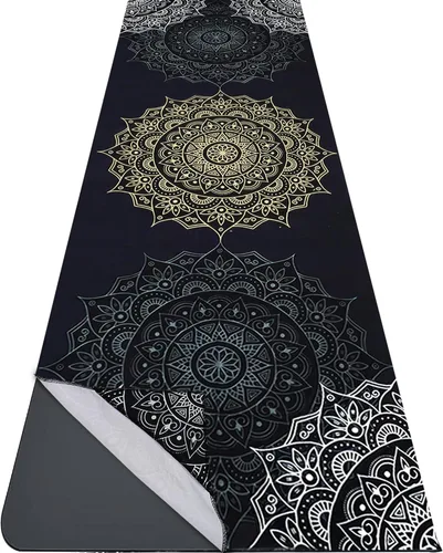 Miniatura 20 de Toalla para esterilla de yoga con bolsillos en las esquinas, toallas de yoga de microfibra para yoga caliente, antideslizantes, absorben la humedad