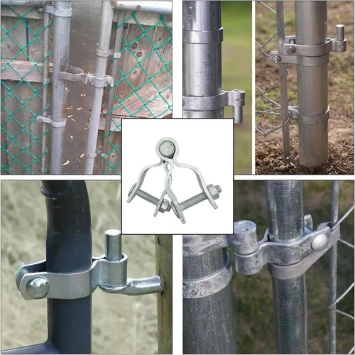 Miniatura 6 de Bisagra de poste de puerta de valla de enlace de cadena de 1-3/8 pulgadas, cerca galvanizada, 4 piezas para marcos de panel de tubería de 1.2