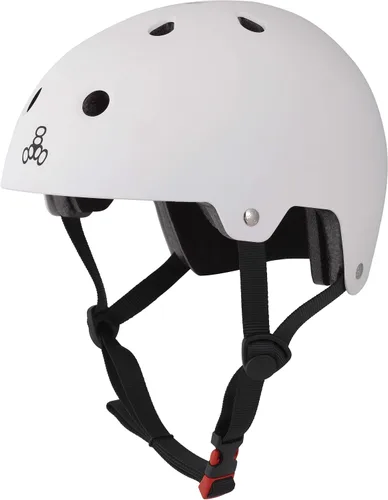 Triple Eight Casco de bicicleta y monopatín con doble certificación Blanco mate