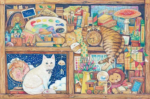 Miniatura 10 de Pintoo Rompecabezas de 600 piezas para adultos – León de algodón – Tiempo de descanso – Rompecabezas de plástico entrelazado cómodo sin pegamento