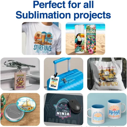 Miniatura 8 de Makerflo Papel de sublimación, 100 hojas de 8.5 x 11 pulgadas, sublimación de transferencia de calor para vasos, camisetas, fundas de teléfono