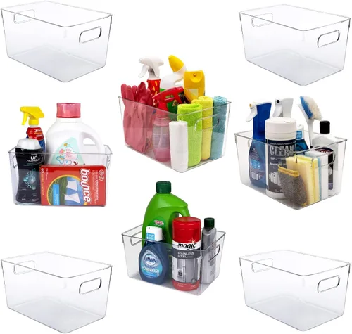 Miniatura 17 de Contenedores de almacenamiento de plástico transparente, perfectos para la organización de la cocina o la organización y almacenamiento