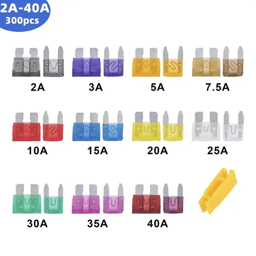 Miniatura 3 de Juego surtido de fusibles para automóvil, 300 unidades - 160 fusibles de hoja mini automotriz + 140 fusibles automáticos estándar