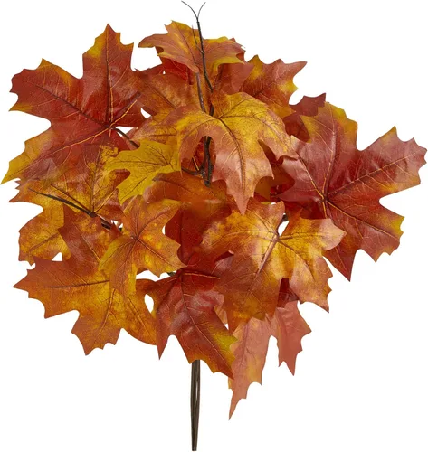 Miniatura 4 de Nearly Natural Flor artificial de hoja de arce de otoño de 18 pulgadas (juego de 2)