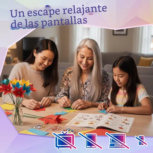 Miniatura 6 de Kit de origami de flores de Pinwheel Crafts para niños de 8 a 12 años Kit de papel de origami de 150 piezas con papeles de doble cara multicolor
