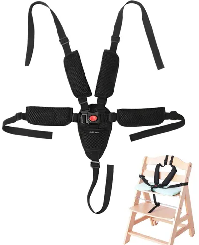 Arnés universal de 5 puntos para cinturón de seguridad para bebé, correa de seguridad ajustable para silla alta cochecito para niños protección