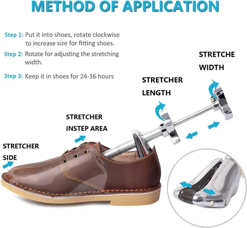 Miniatura 2 de Ampliador ajustable del ensanchador del zapato de la anchura y de la longitud del ensanchador del zapato del metal profesional