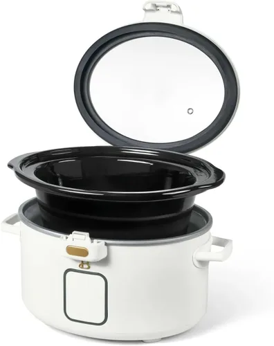 Miniatura 7 de Olla de cocción lenta programable de 4 cuartos con tapa con bisagras, pantalla táctil, múltiples ajustes de calor, ideal para comidas familiares