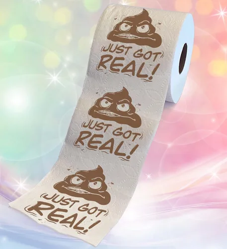 Miniatura 2 de Printed TP Just Got Real - Papel higiénico impreso para regalo, divertido rollo de papel higiénico para broma, sorpresa, decoración de baño, regalo