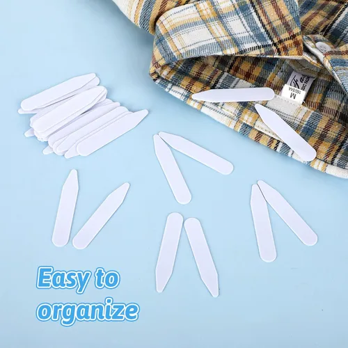 Miniatura 5 de Styquenzer 30 piezas de estancias para cuello para camisas de vestir para hombre, inserciones de collares de plástico de 2.2 pulgadas, cuellos