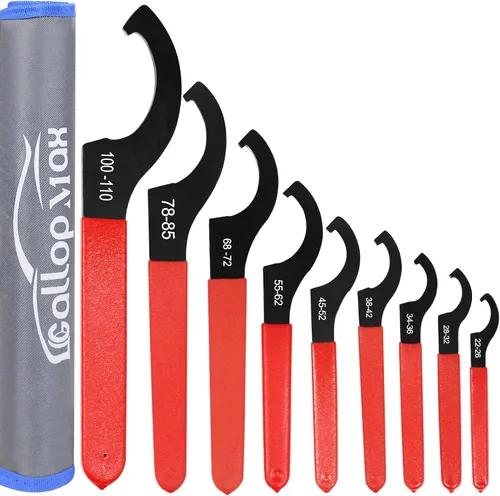 Juego de 9 llaves helicoidales, llaves universales para motocicleta, llave de choque ajustable de acero al carbono ATV bobina sobre herramienta de