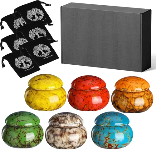 CHONOVO Urnas pequeñas para cenizas humanas, juego de 6, urnas de recuerdo de cremación de 1.6 pulgadas para cenizas, mini urna decorativa de
