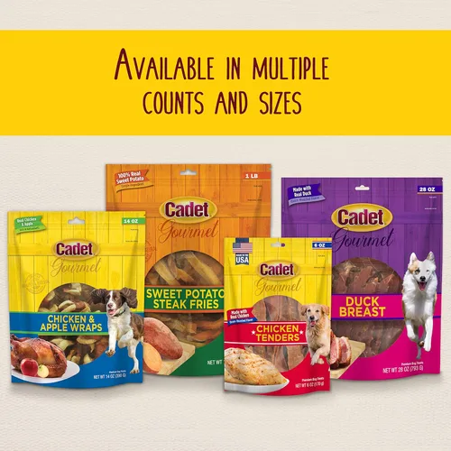 Miniatura 6 de Cadet Envolturas Gourmet de Batata y Pollo Masticables de Ingredientes Limitados para Perros, Golosinas de Entrenamiento Saludables y Naturales