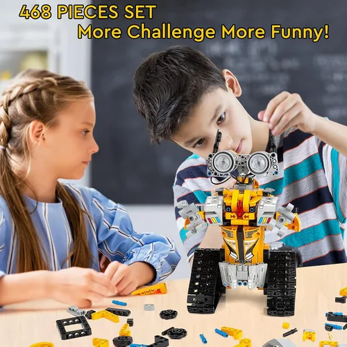 Miniatura 7 de Sillbird Kit de construcción de robot con control remoto, regalos STEM para niños de 8 a 13 años, juguetes robóticos codificables para cumpleaños