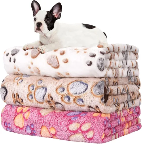 Miniatura 19 de Rezutan 1 paquete de 3 mantas para perros grandes, 41x31 pulgadas para mantas suaves y mullidas para mascotas y gatos de tamaño mediano, reversibles