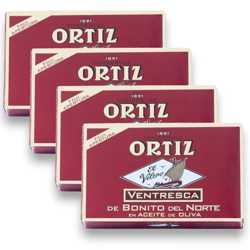 Ortiz Ventresca Vientre de atún blanco en aceite de oliva, filetes tiernos mantecosos con exquisito sabor, atún capturado en la naturaleza superior