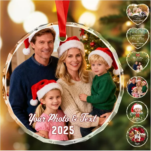 Miniatura 24 de Adornos de Navidad Personalizados Personalizados con Foto y Texto para Decoraciones de Árbol de Navidad, Regalos