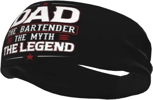 Miniatura 3 de Dad The Bartender The Myth Thelegend Headband for Men Women Sports Sweatband for Fitness Exercise Moisture Wicking Running Yoga Hairbands