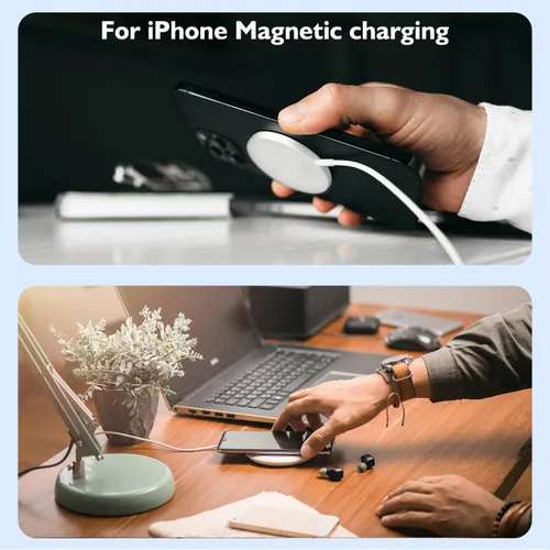 Miniatura 7 de Cargador magnético para iPhone 17 [certificado Apple MFi], almohadilla de carga inalámbrica USB C de 1.8 metros para iPhone 17 y bloque de carga