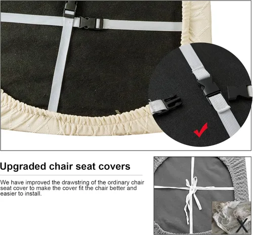 Miniatura 6 de Genina Fundas de asiento impermeables para sillas de comedor, fundas para sillas de comedor y cocina (beige, 4 piezas)