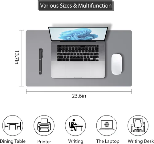 Miniatura 2 de Protector de Escritorio de Cuero, Alfombrilla para Ratón, Alfombrilla Antideslizante para Computadora de Escritorio, Tapete de Escritorio de Oficina