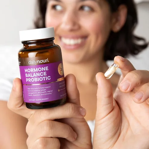 Miniatura 2 de DAILYNOURI Probiótico de equilibrio hormonal para mujeres Apoya estrógeno saludable, SPM, SOP, perimenopausia, pH vaginal, levadura, salud